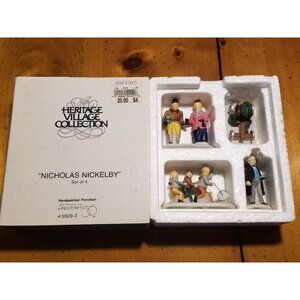 "Nicholas Nickleby"  set of 4 #5929-3 Heritage Village Collection -Retired-